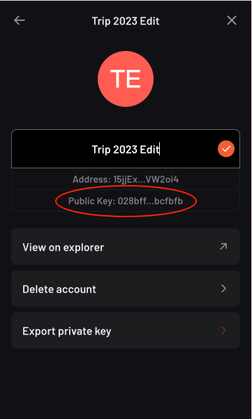 Export Public Key